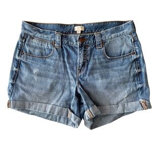 J. Crew Blue Jean Shorts with Rolled Hems, Size 29